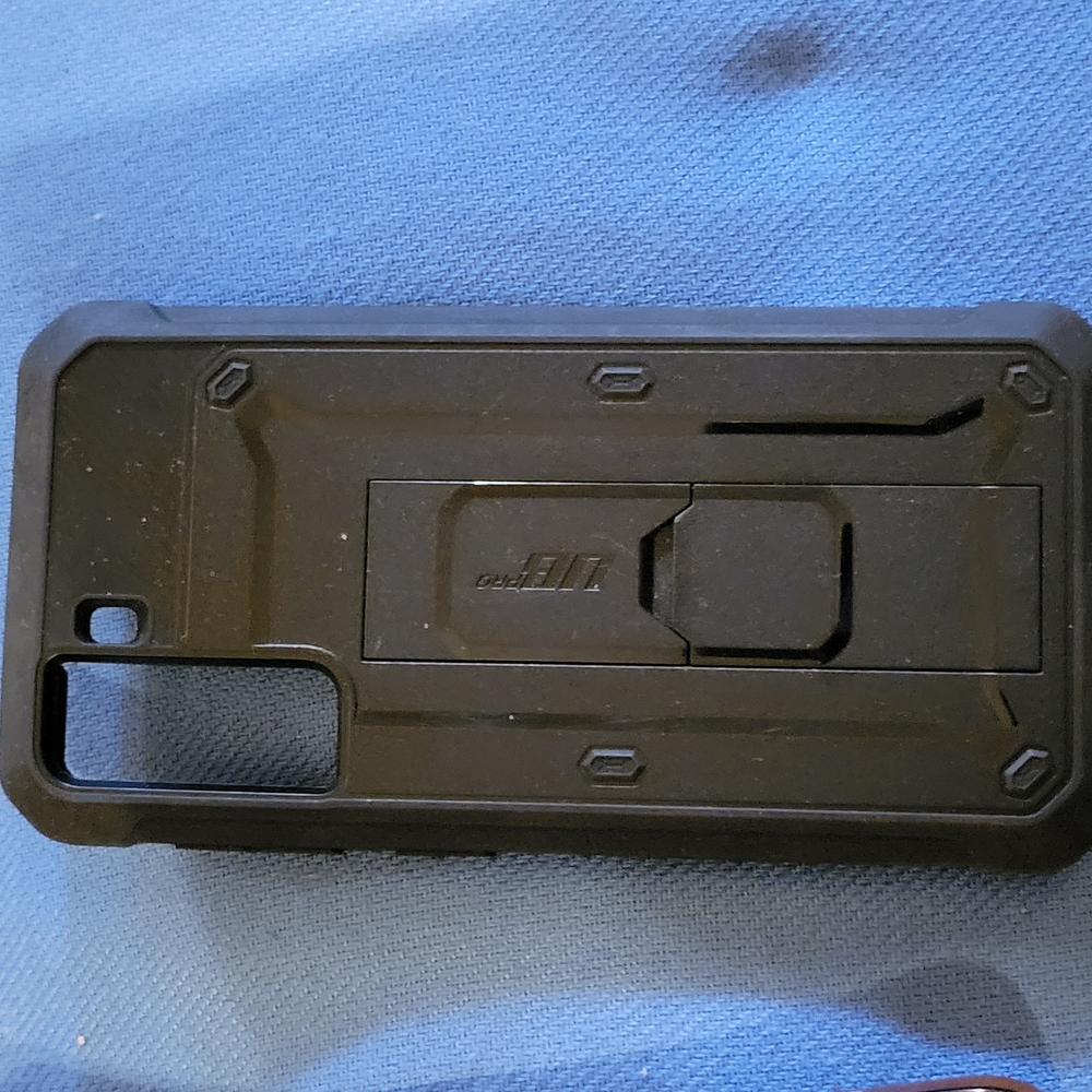 Black Phone Case with Kickstand and Raised Edges